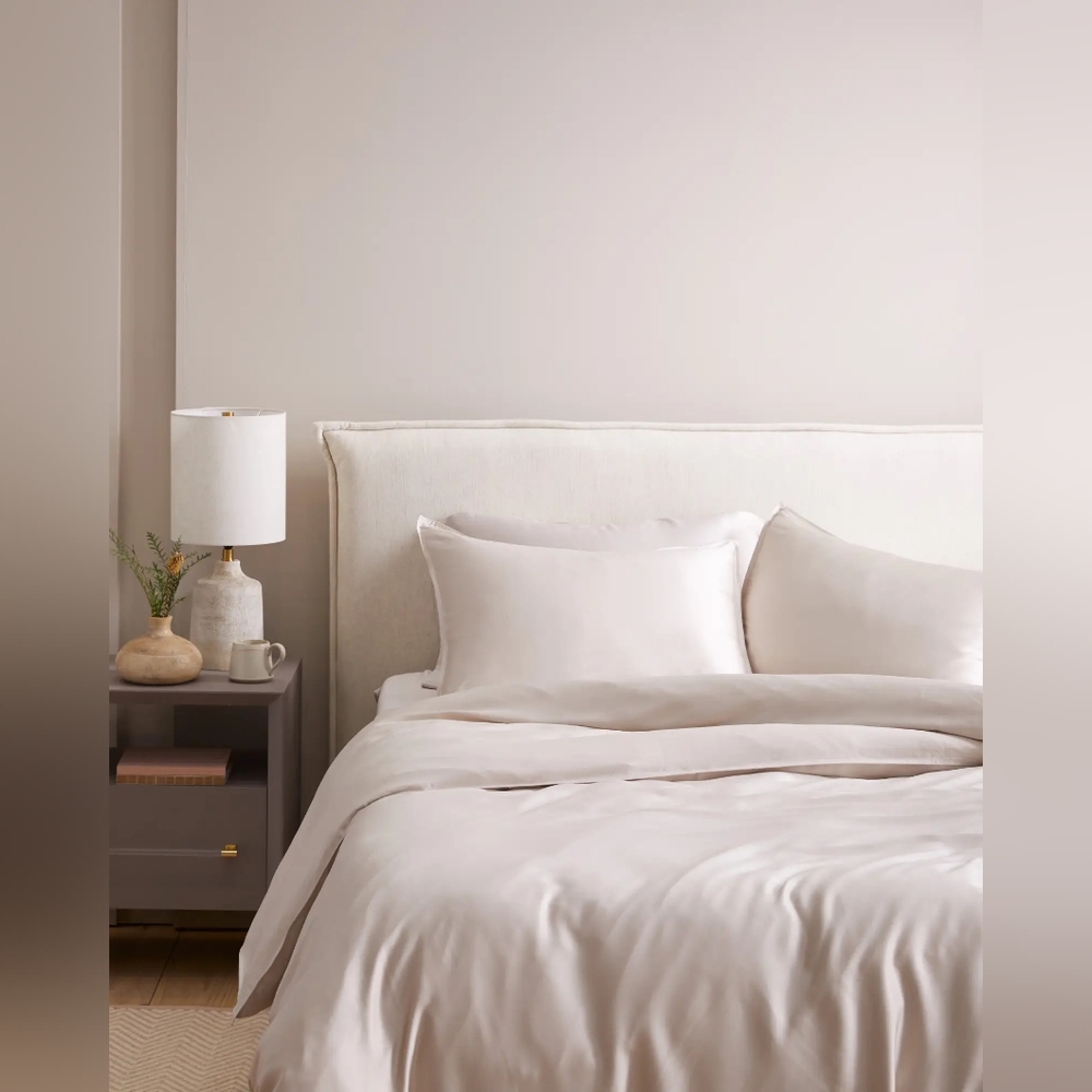 NEW $44 Quince Standard 100% Viscose Bamboo Sand Sham Set pillowcase bedding
